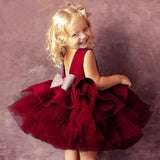 Year Old Baby Girls Dress for Newborn Girls Clothes Big Bowknot Formal Baby Girl Birthday Party Dress Christening Gown