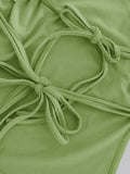 Tie Back Green Bandeau Top- Outfit