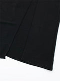 Black Midi Skirt Woman Golden Buttons Long Skirts For Women Fashion 2023 High Waist Slit Skirt Elegant Women's