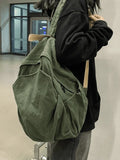 Vintage Wash College School Backpack-Outfit