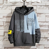 Fall Trend Color Contrast Men's New Hooded Sweatshirt Male Personality Handsome Cotton Bottoming Shirt for