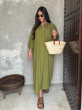 V Neck Casual Loose Midi Dress For Women Elegant Floral Print Lantern Sleeve Button Vestido new Chic Female Holiday