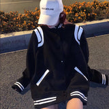 letters high quality simple baseball uniform womans jackets winter 2021 version loose lazy style korean coats