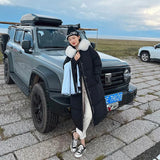 2022 Winter New Women Fur Hooded Long Jacket Parka Warm Cotton Padded Clothes Fashion Loose Coat Elegant Lady