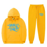 Popular Letter Gothic Print Hoodies Sweatpants Men Y2K New Street Hip Hop Fashion Sports Suit Unisex Casual Loose