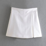 2022 White Shorts Women High Waist Split Skirt Shorts Woman Fashion Summer Green Shorts Y2k Casual Short Pants