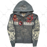 Zingj Popular Hip Hop Zipper Hoodies Men Y2K New Harajuku Vintage Sweatshirts Punk Rock Plus Size Loose Anime Hoodie Cardigan 1215-0-Outfit
