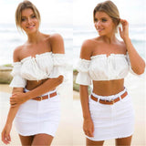 Sexy Womens Crop Tops Ladies Off Shoulder Summer Tops Wear Frill Bralet Bandeau Boobtube