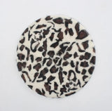 Winter Chic Women Fuzzy Rabbit Hair Leopard Berets Warm Cozy Animal Printed Rabbit Hair Knitted