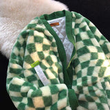 checkerboard plaid lamb wool design sense jackets for women Y2K winter loose baseball padded jackets for women winter