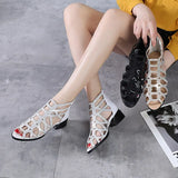 Woman Sandals Shoes Sandalias Mujer 2021 Summer Genuine Leather High Heels Slip on Bling Fashion Gladiator Shoes