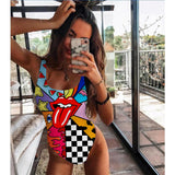 Piece Swimsuit Women Swimwear Push Up Monokini Sexy Bodysuit Print Bathing Suit Female Beachwear Backless Swim Wear