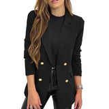 Zingj New Small Suit Coat Women's Solid Color Casual Long Sleeve Lapel Button Autumn
