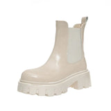 British Style Mid Tube Boots-Outfit