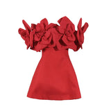 Dress Woman Spring 2025 New Temperament Elegant Sleeveless Brass Three-Dimensional Flower A-Word Dress