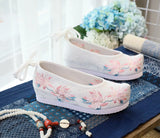 Zingj Shoes Hanfu Shoes Ancient Style Female Embroidered Cloth Shoes Inside The Raised Head Ancient Costume Shoes Cloth Shoes