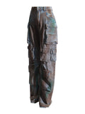 Zingj New Fashion Loose Multi-Pocket Heavy Industry Graffiti Overalls Jeans Trousers