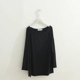 Autumn Korean Thin Summer Autumn Clothing Solid Color Casual Long Sleeve Soft Base T-shirt Womens Tops