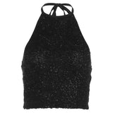 Summer Fashion Trend Women's New Hanging Neck Bare Back Solid Color Bhise Small