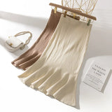 Zingj And Winter New Knitted Fishtail Skirt Korean Version Of High Waist Slim Showing Lean Lotus Leaf Edge Hip Skirt Full-Length