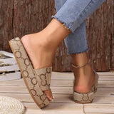 Zingj Bottom Slippers Women Wear The New 2024 Washed Letter Embroidery One Word Pine Platform Heighten Cool