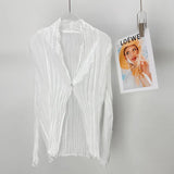 Folding Daily Commuter Shirt Women Folded Single-Caught Open Shirt 25 Summer New Air Conditioning
