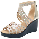2021 Rhinestone Women Sandals Platform Wedges High heels Sandals Fashion Hollow Out Open toe Summer Women