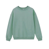 2021 White Sweatshirts Woman Solid Color Pullovers Female Jumpers Crew Neck Tops Loose