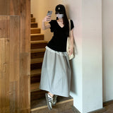High-Waist Anti-Wrinkling Quick Dry Umbrella Dress Women In The Summer Of 2025 New Korean Version Of The A-Word Long Work Dress Half-Dress