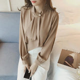 And Autumn 2025 New Fashion Solid Color Loose Lantern Sleeve Chiffon Shirt Women's Design Sense Long Sleeve Jacket Han Fan