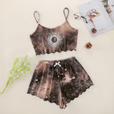 Printed Girls' Short-Sleeved Shorts Sexy Pajamas Girls' Cartoon Leisure PJ Leisure Home