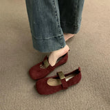 Spring And Autumn 2025 New Retro-Sensitive Red Single Shoe Fashion Korean Version Of The Flat Design Mary Precious