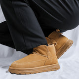 Zingj Boots Men's New Winter Fur And Velvet Warm Platform Non-Slip Cotton Shoes