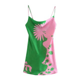 Sweet Spaghetti Strap Casual Summer Stain Dress Sexy Backless Slip Mini Dress Beach Holiday Female