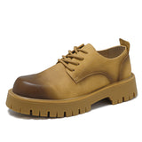 Zingj 2023 New Platform Increased Large-Size Overalls Round Head Men's Shoes 45 Fashion Versatile Small Leather Shoes 46