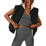 2024 Ladies Autumn And Winter New Vest Lamb Wool Zipper Sleeveless Double-Sided Thermal Jacket Jacket-Outfit