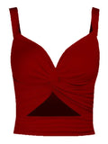 Twisted Cutout Crop Tank Top- Outfit