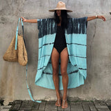 Sexy Black Retro Striped Batwing Sleeve Self Belted Plus Size Long Kimono Tunic Women Tops and Blouses Shirts