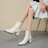 High-Heeling Women's Boots 2025 Autumn And Winter New Fashion Short Boots Comfortable Coarse Side Zipper Round Head Lady Martin