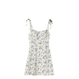 Zingj Summer's New French Small Slim, High-Waisted Sling Dress With A Girl's Broken Flower Skirt Tied At The