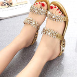 New women shoes slippers summer beach sandals Fashion women Rhinestone outdoor slippers flip flops shoes women