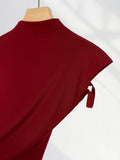 Zingj West Sister With The Same Wine Red Short-Sleeve T-Shirt Female Shoulder Chic Beautiful Small Shirt This Life Year Slim
