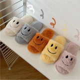 Womens Slippers Embroidery Deco Outdoor and Indoor Comfortable PVC Sole Smile Face Zapato de Mujer Home
