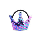lot Cute Rainbow Solid Sequins Hair Band For Girls Star Heart Crown Elastic Rope Ponytail Holder Headband Hair