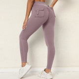 Zingj Butt Overalls Tight Pocket Yoga Pants Female High Waist Elastic Lift Hip Button Speed Dry Running Fitness Pants Women-Outfit