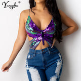 Halter Sequin Butterfly Top Corset y2k Crop Top Women Summer Top Club Womens Tops Backless Party Vintage Clothes Tank