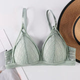 Lace Bralette Wireless Bras For Women Transparent Underwear One-Piece Floral Lace Brassiere Push Up Lingerie Backless