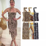 Summer New Breast-Wear Women's Fashion Animal Print Leopard Pattern Net Skirt