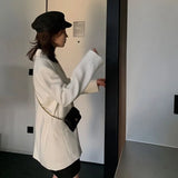 Zingj Suit Jacket Female Medium Long Style 2024 Spring Autumn New Korean Version Of Leisure Loose Slim Temperament Net Red