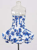 Fashion Temperament Dress Women 2025 Summer New Sexy Style Chest Print Design High Waist Short